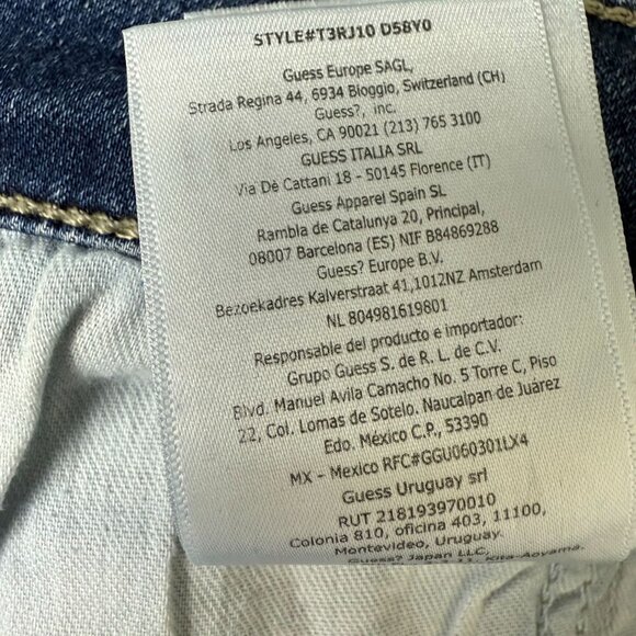 Guess Mens Athletic Tapered Denim Jeans Sz 32x32 (Actual 33 x 28) Med Dark Wash - Picture 10 of 11